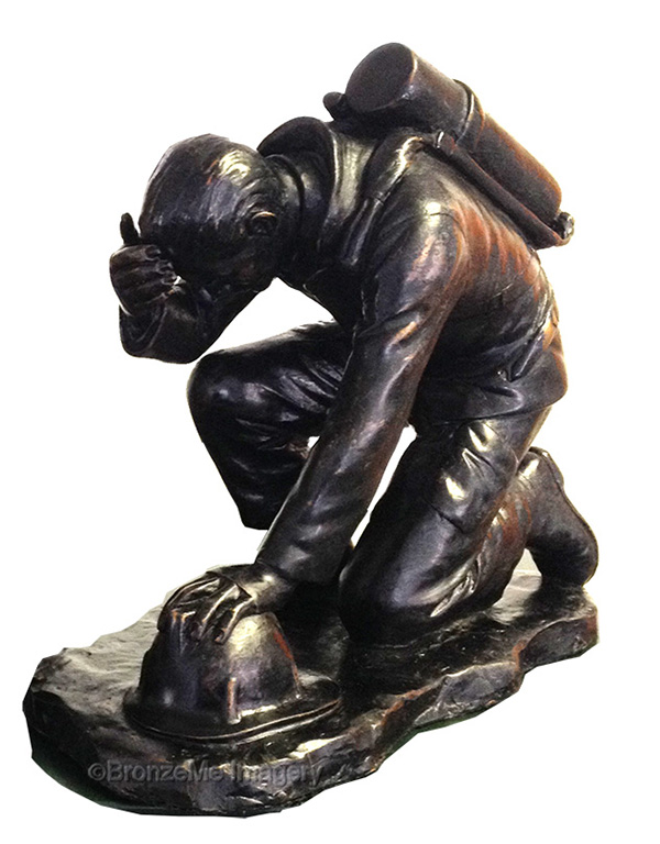 firefighter bronze statue, bronze firefighter statue